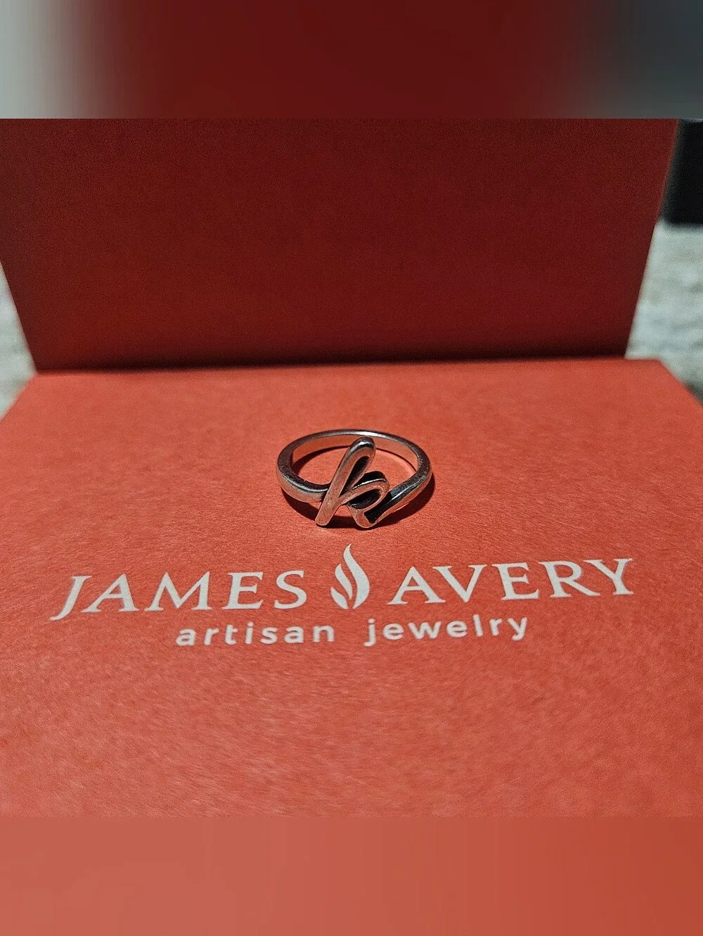 James Avery Silver 'K' Initial Ring Size 6.5- Sterling Silver